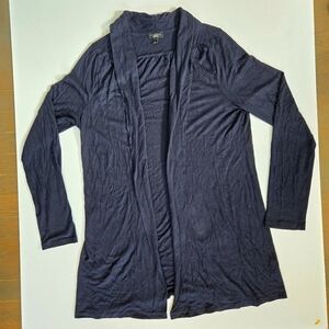 Talbots Tencel lyocell women's longline navy cardigan size Large